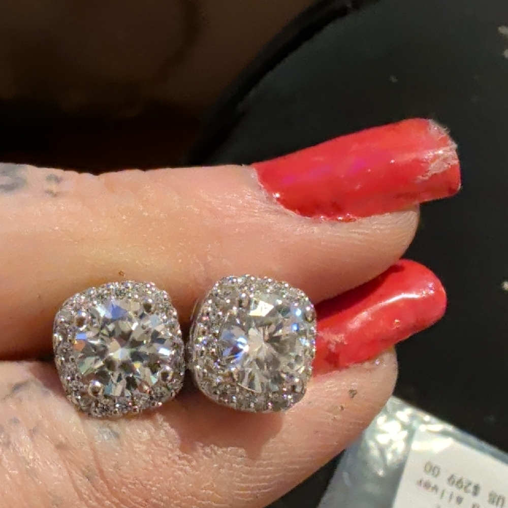 Sparkling Silver Stud Earrings